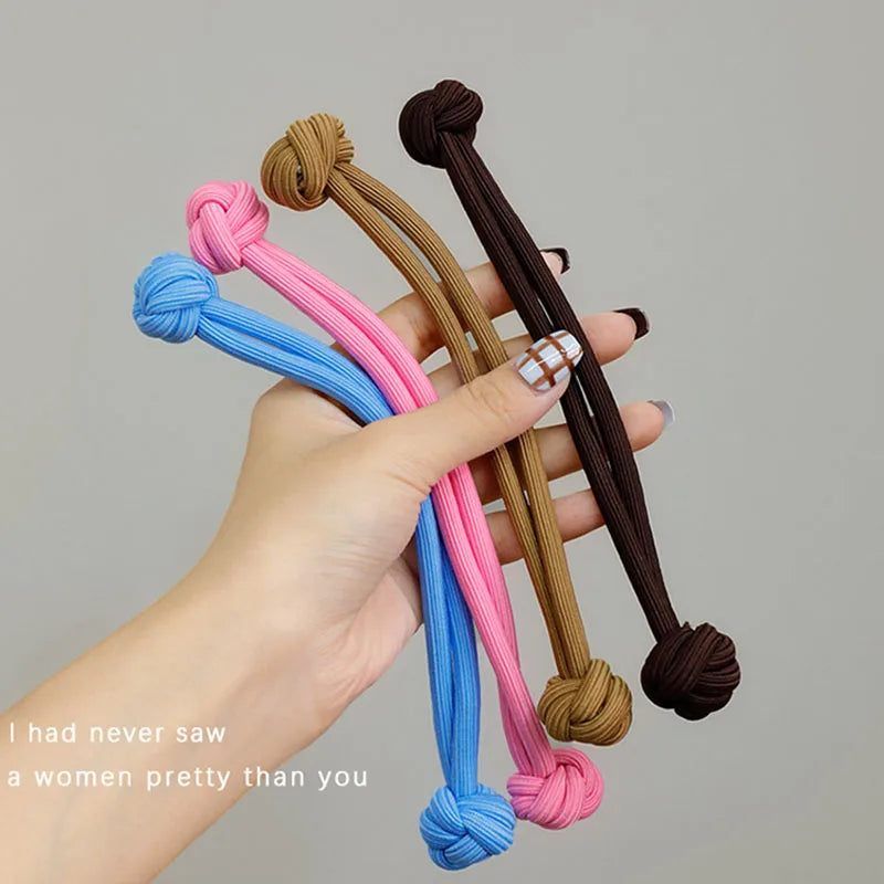 Solid Knot Long Elastic Hair Band For Women Girl Sweet Hair Tie Scrunchie Hair Ring Rubber Band Hair Rope Fashion Hair Accessory
