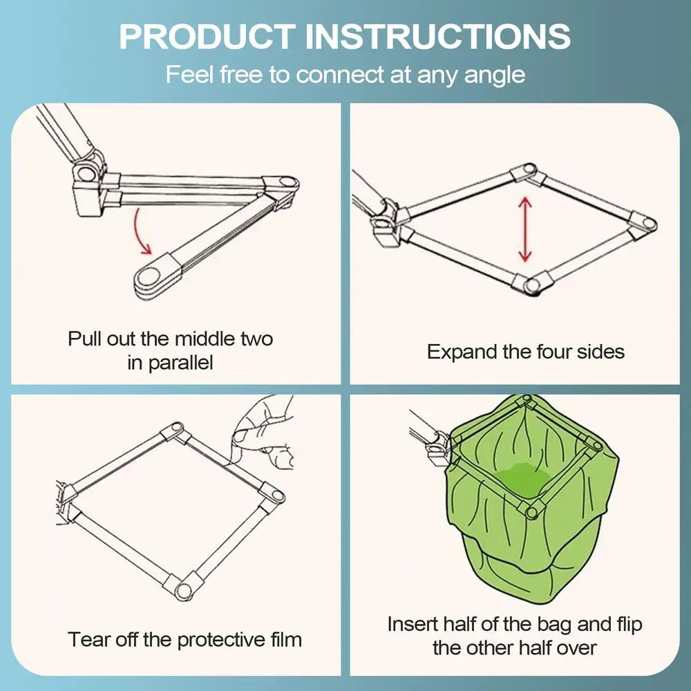 Foldable Long Handle Stainless Steel Dog & Cat Poop Scooper – Hygienic Outdoor Pet Waste Cleaner