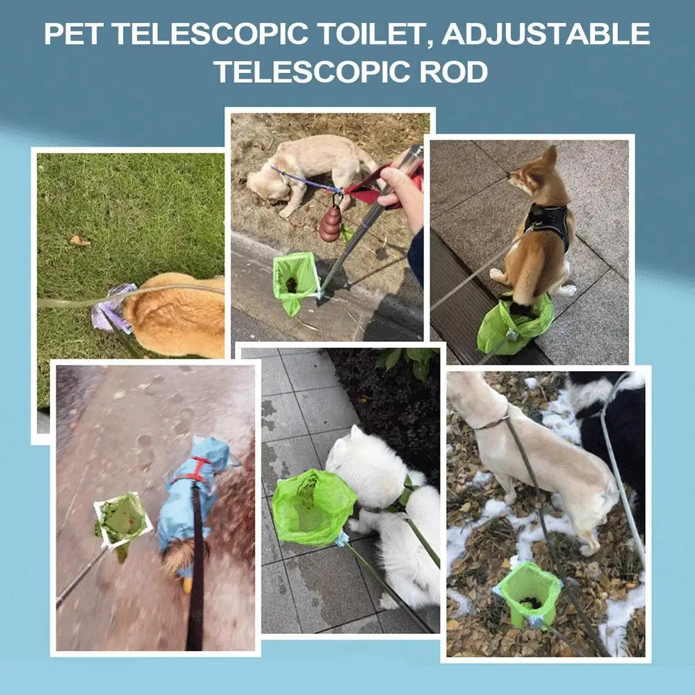 Foldable Long Handle Stainless Steel Dog & Cat Poop Scooper – Hygienic Outdoor Pet Waste Cleaner