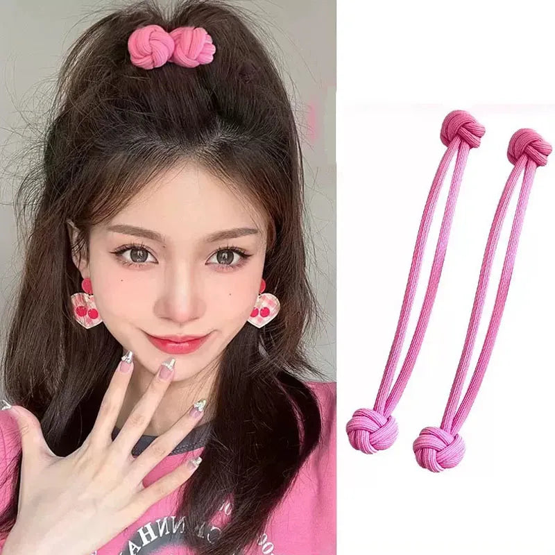 Solid Knot Long Elastic Hair Band For Women Girl Sweet Hair Tie Scrunchie Hair Ring Rubber Band Hair Rope Fashion Hair Accessory